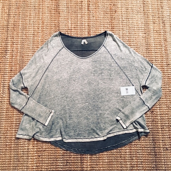 Free People Tops - NWT FREE PEOPLE BLACK/GRAY LIGHT SWING TOP